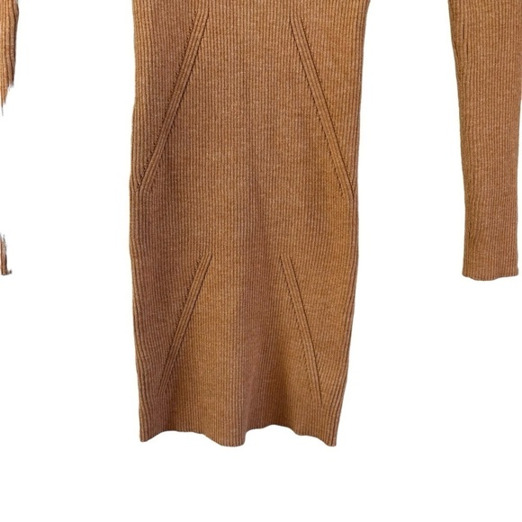 Lulu’s Toffee Brown Sweater Dress Women’s XS Ribbed Cutout Bodycon Autumn Fall - Picture 6 of 11